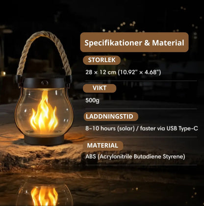 Solar Lyktan™ - En soldriven lykta med realistisk flameffekt för utomhusbruk