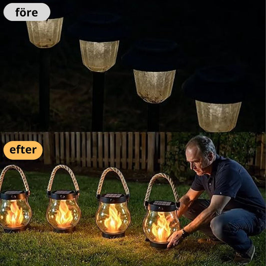 Solar Lyktan™ - En soldriven lykta med realistisk flameffekt för utomhusbruk
